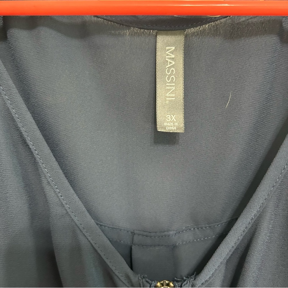 Massini Navy Blue zippered tank size 3XL - Picture 8 of 9